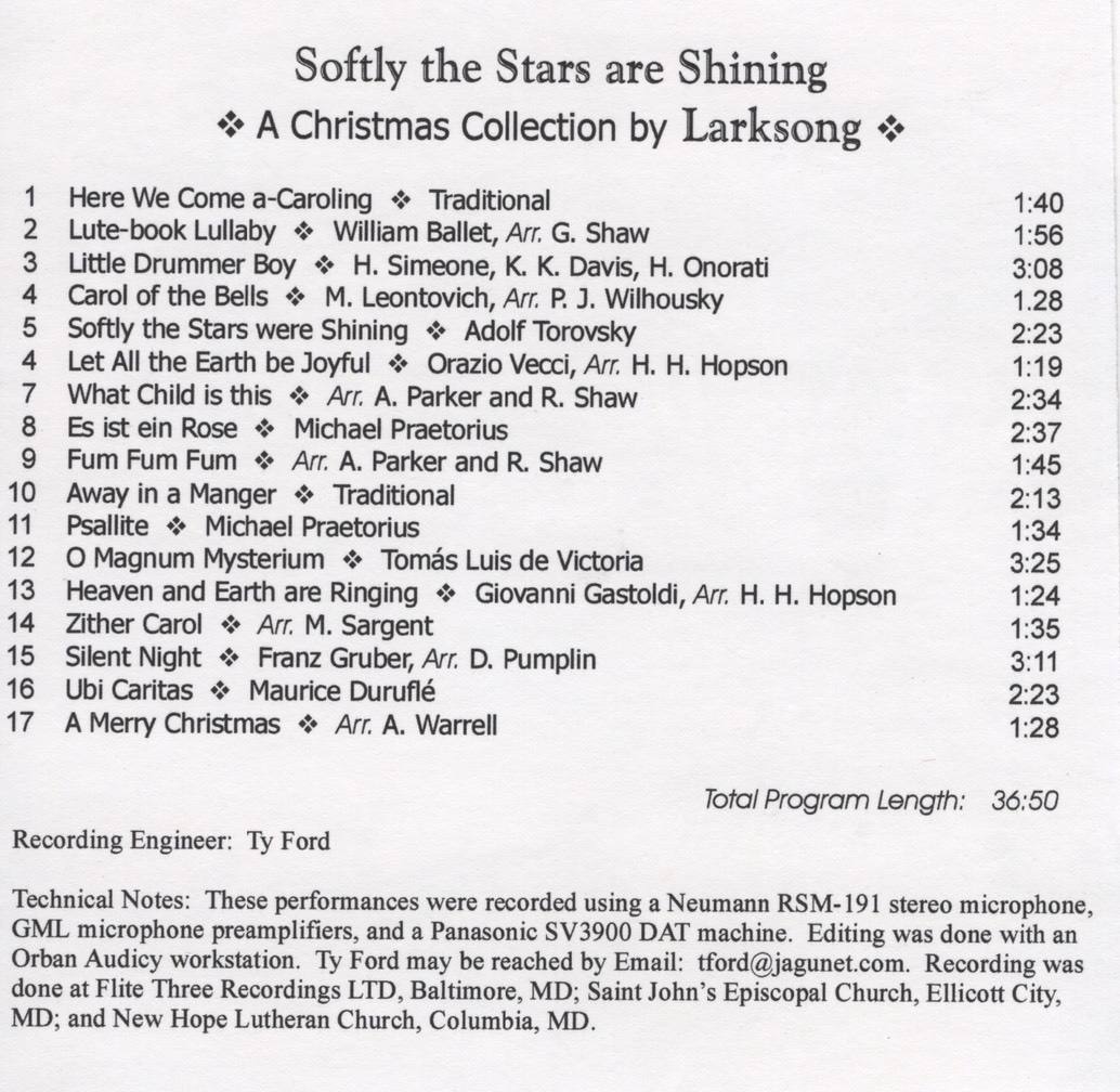 SoftlyTheStarsAreShiningCDPage3